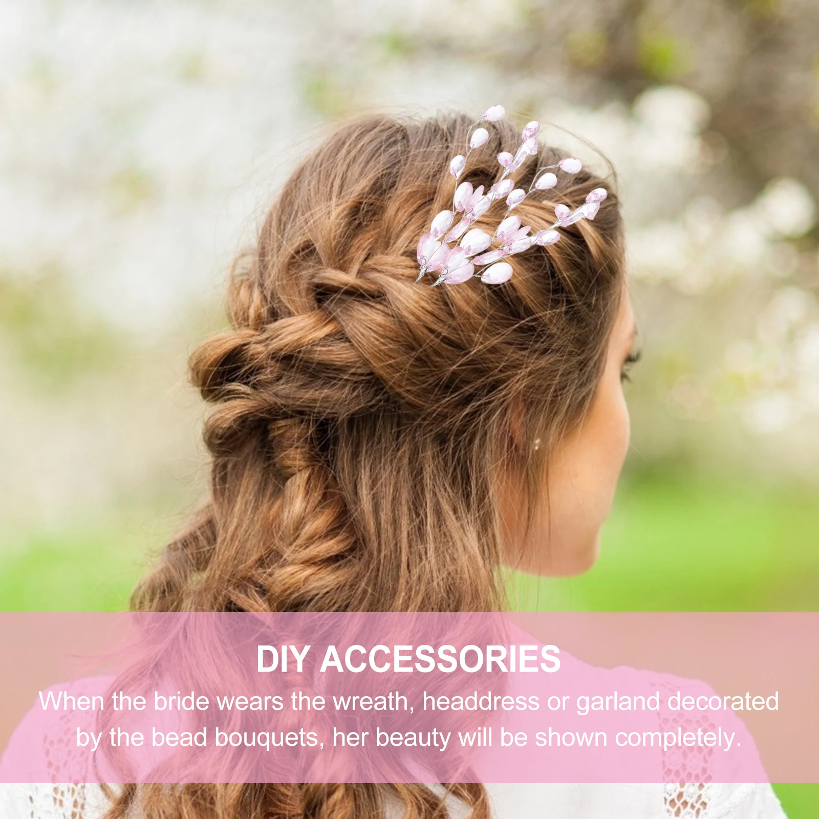 

Acrylic Bead Flowers Decorative Short Branch Waterdrop Craft Accessories Bridal Wedding Garland Bouquet Party Supplies