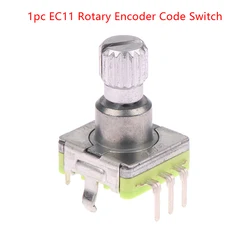 1pc EC11 Digital Potentiome Rotary Encoder Switch 30 Position With Push Button Switch 5Pin Handle Length 12.5mm Plum Shaft