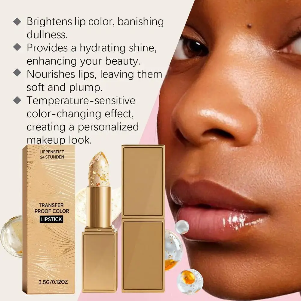 NEW Lightweight Color Shift Lip Treatment Moisturizing Non Greasy Formula with Gold Flecks Creates Personalized Shine Comfort