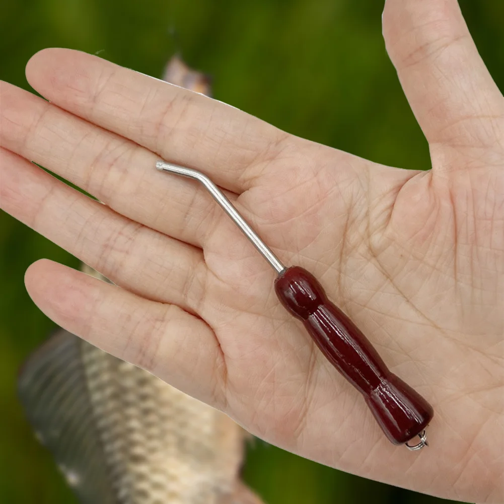 1-10 قطعة الفولاذ المقاوم للصدأ الحبار هوك الضابط مقبض خشبي خطاف الصيد الضابط المحمولة الحبار هوك تصحيح أداة معدات صيد الأسماك #2