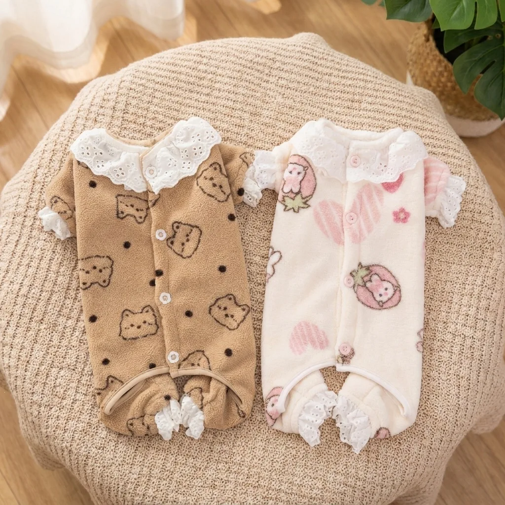 1Pcs  Winter Warm Full-Body Belly-Covering Dog Clothes, Small Breed Indoor Pet Apparel, Cozy Home  AC Wear  C188