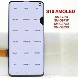 100% Super AMOLED LCD per Samsung Galaxy S10 SM-G9730 G973F SM-G973F/DS Display Touch Screen Digitizer Assembly