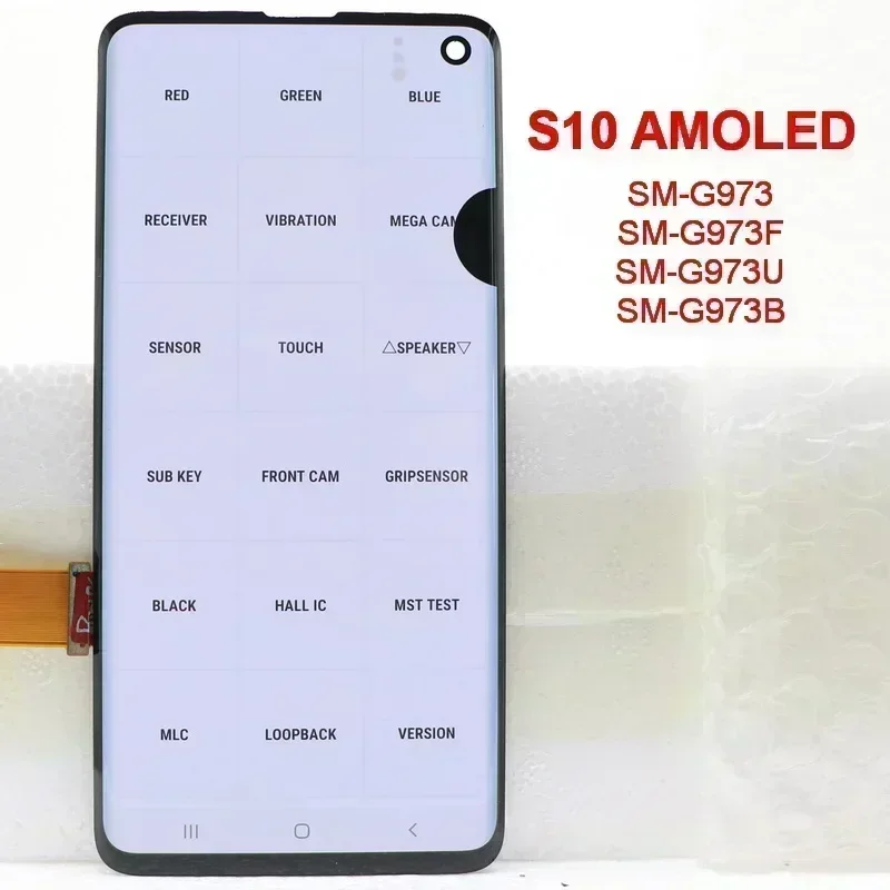 100% Super AMOLED LCD For Samsung Galaxy S10 SM-G9730 G973F SM-G973F/DS Display Touch Screen Digitizer Assembly