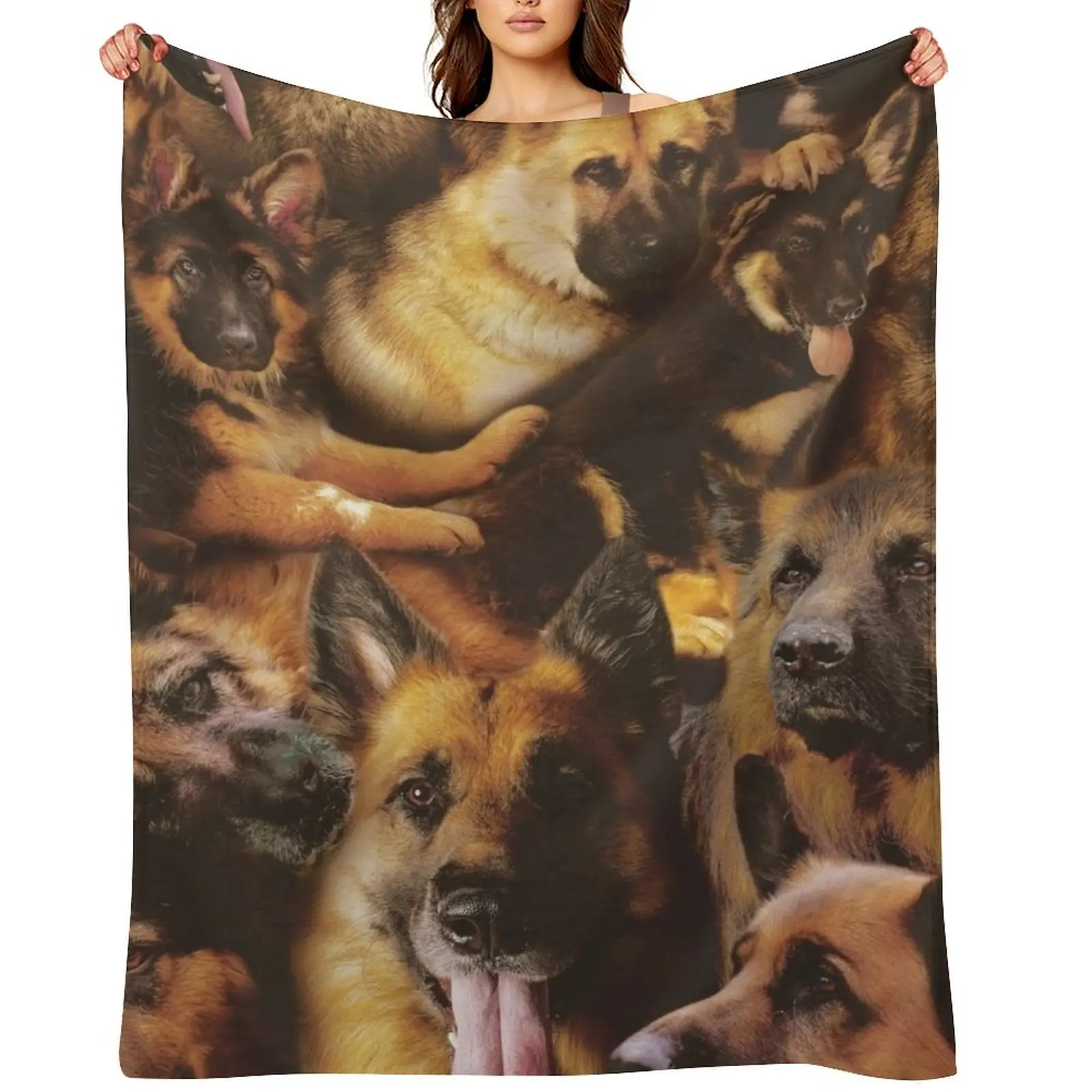 

German Shepherds Throw Blanket Blankets For Baby Single Vintage Flannel Blankets