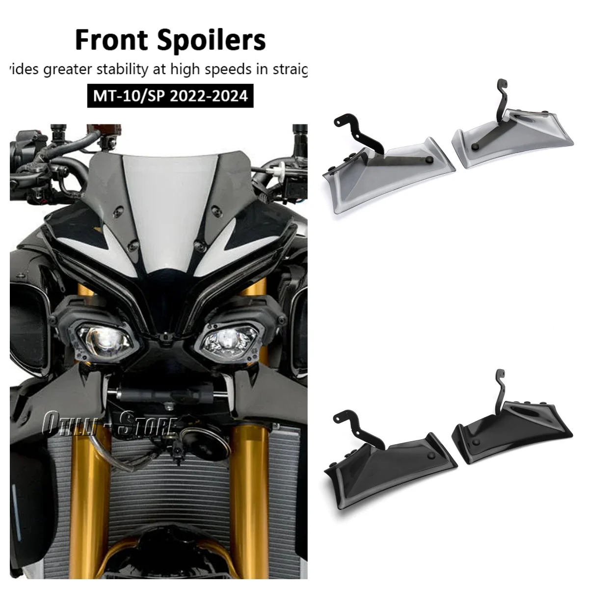 

Для YAMAHA MT10 MT 10 mt10 MT-10 SP 2022 2023 2024 мотоциклетный воздушный дефлектор, спойлер, аэродинамический комплект крыльев, передний обтекатель