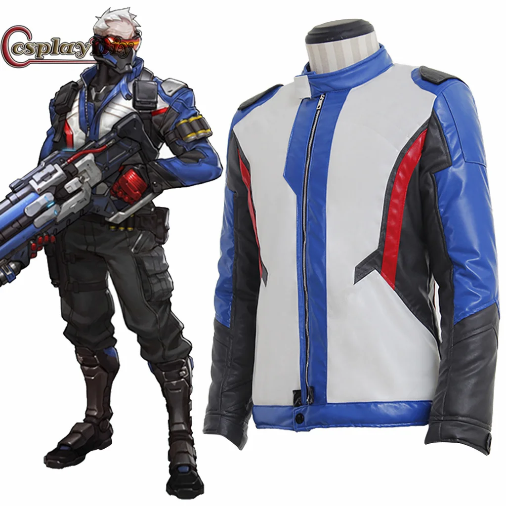 

Game OW 76 soldier 76 Cosplay Costume Man's Jacket Coat Halloween Cos Show Daily Casual Coat