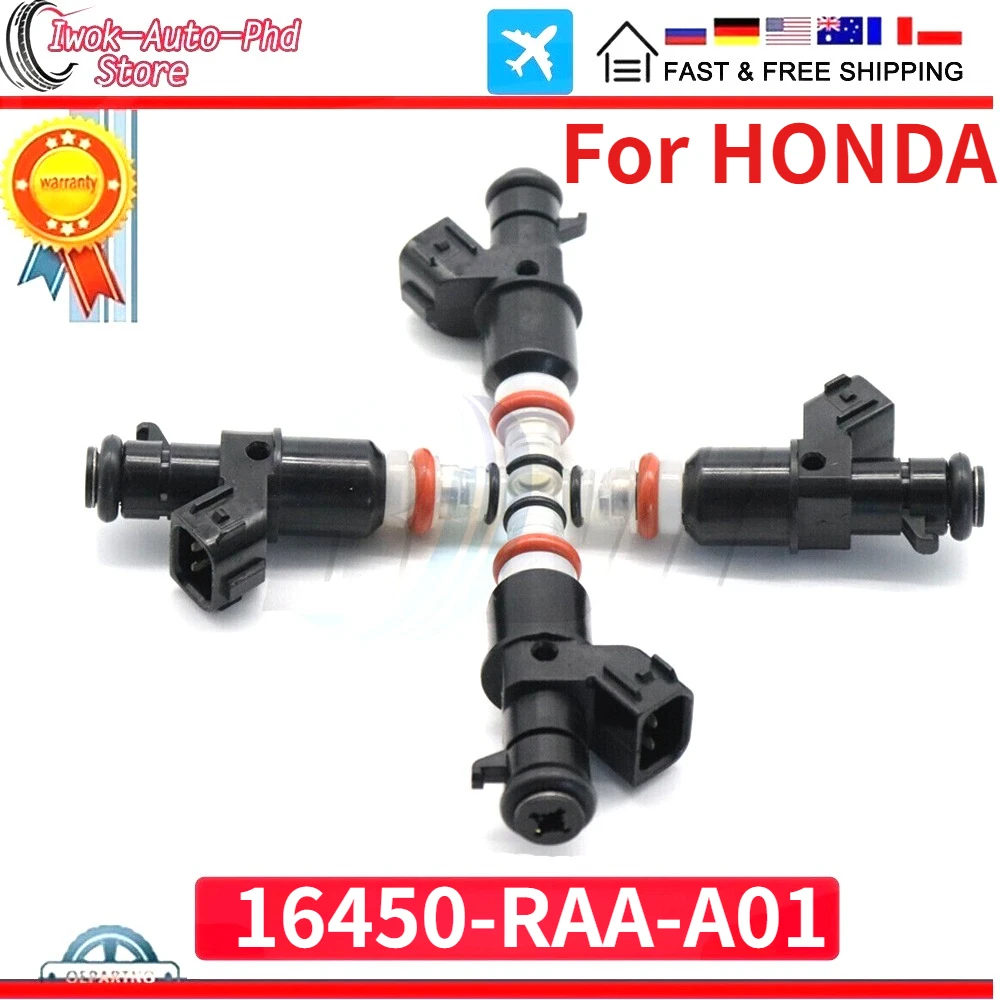 فوهة حاقن الوقود 4 قطعة 16450-RAA-A01 ل 2003-2007 هوندا أكورد 2.4L 16450RAAA01 16450-PPA-A01 16450PPAA01 842-12288 جديد #1