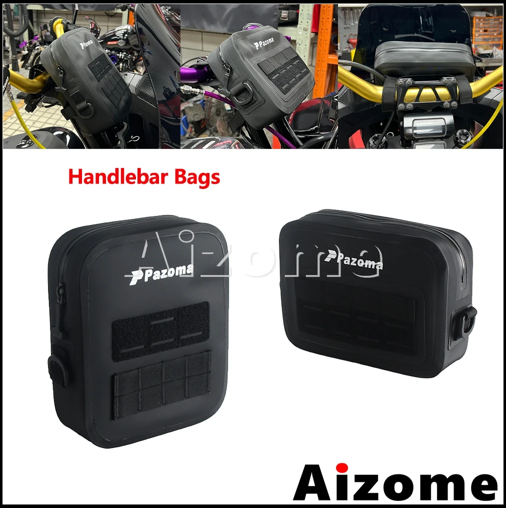 Motorcycle Sissy Bar T-Bar Handlebar Bag For Harley Softail Cafe Racer Sportster Custom Front Handle Bars Bags Travel Pouch Bag