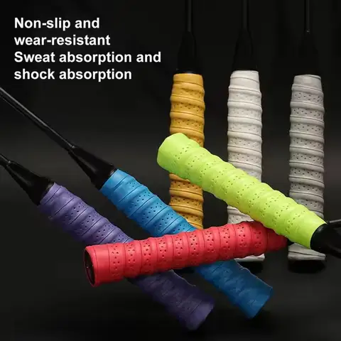 Racket Grip Tennis Handle Leather Wrap Premium Perforated Anti-slip Tennis Overgrip for Rackets Thickened Non-slip for Badminton