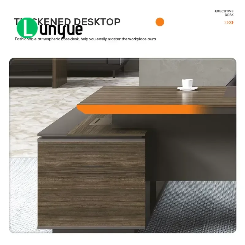 High End Wooden L Shaped Executive Desk Modern Design Eco Friendly Easy To Assemble For Home Office Workstation Durable