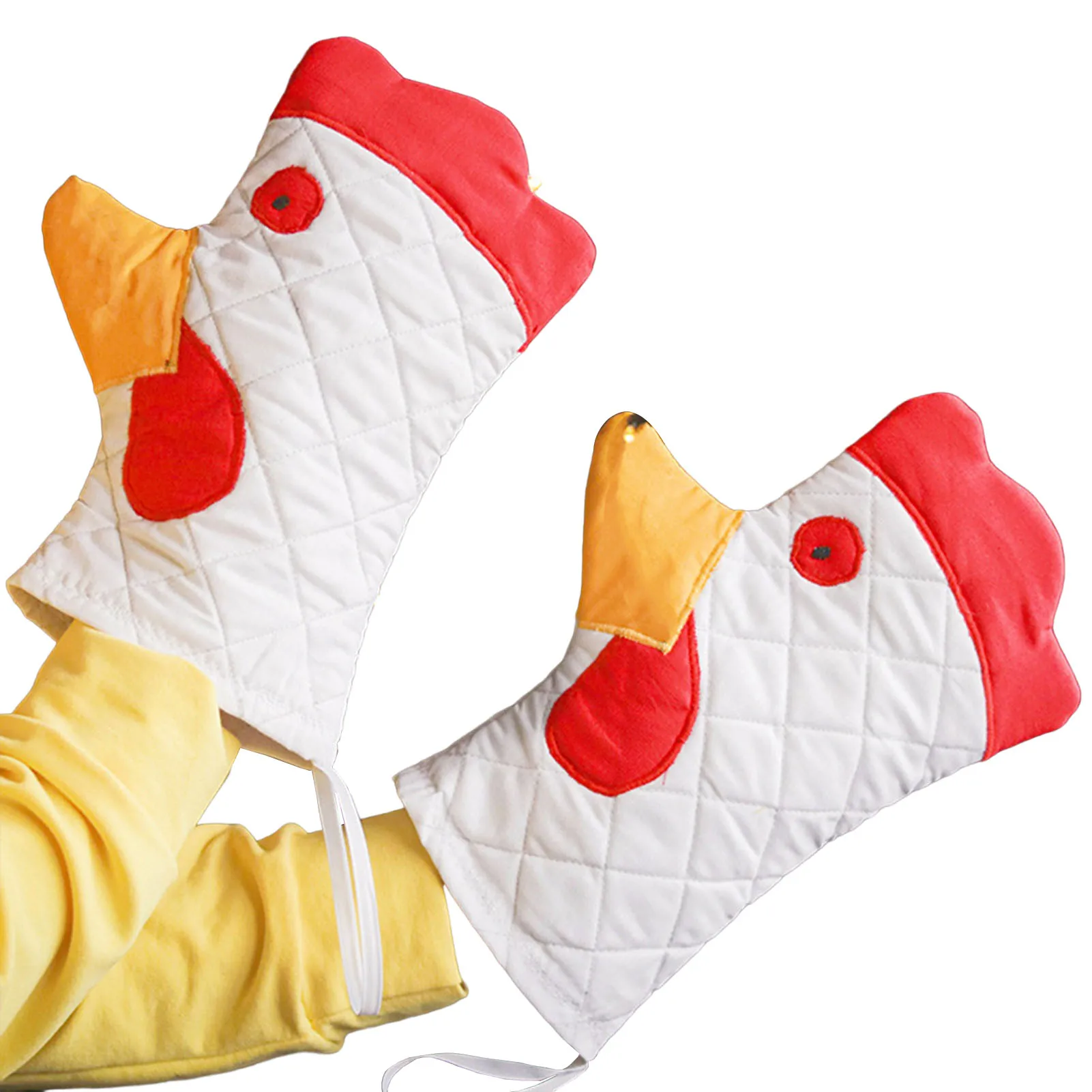 

Cartoon Cock Heat Insulation Gloves High Temperature Resistant Gloves for Cooking Baking Accessories