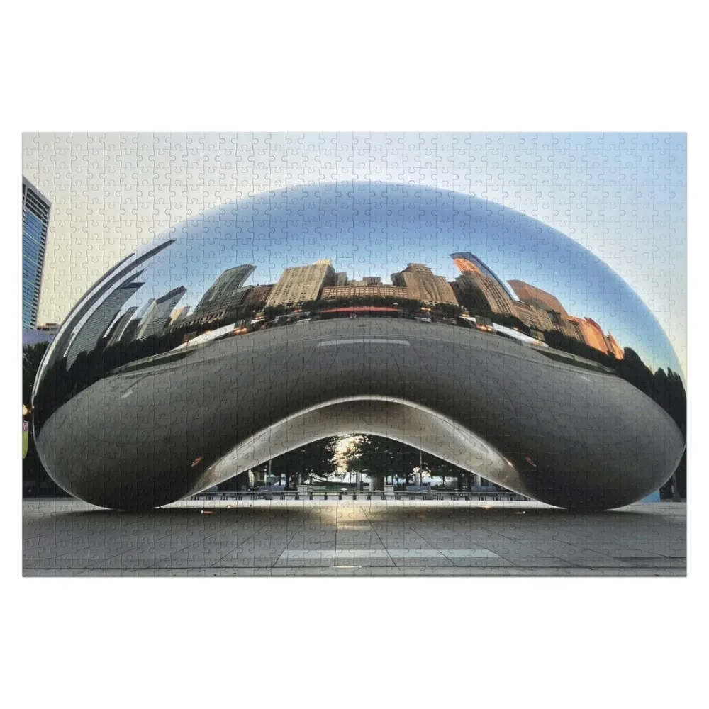 

The Bean in Chicago Illinois Jigsaw Puzzle Wooden Animal Personalized Photo Gift Puzzle