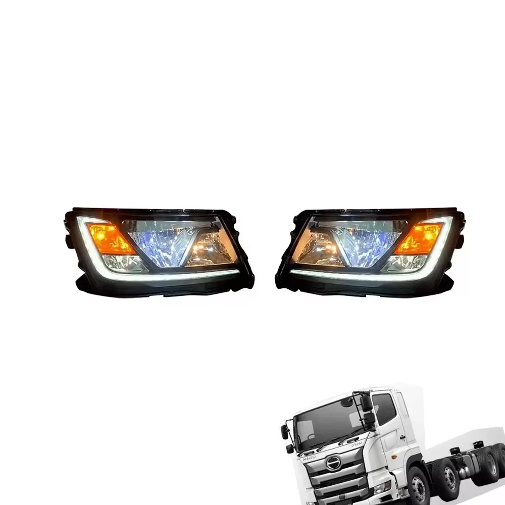 Pair LED Headlights For Hino 700 500 Profia Ranger 700P 500P 2017 2018 2019 2020 2021 2022 Electrical Regulation Head Lamp