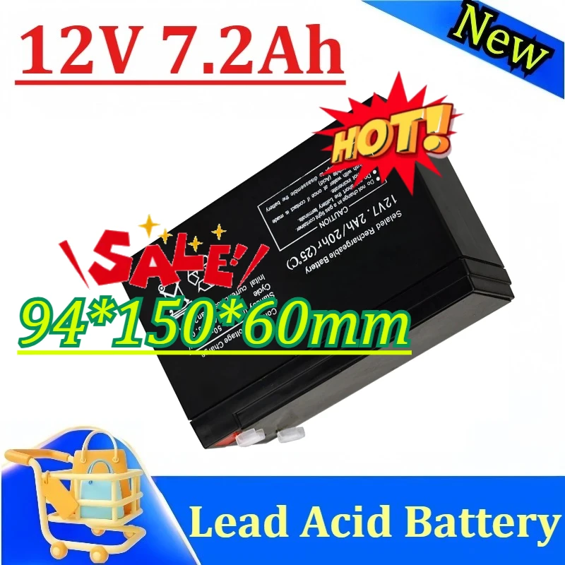 12V 7.2Ah Full Capacity Maintenance Free Lead Acid Battery UPS Solar Energy Storage Backup Power Battery