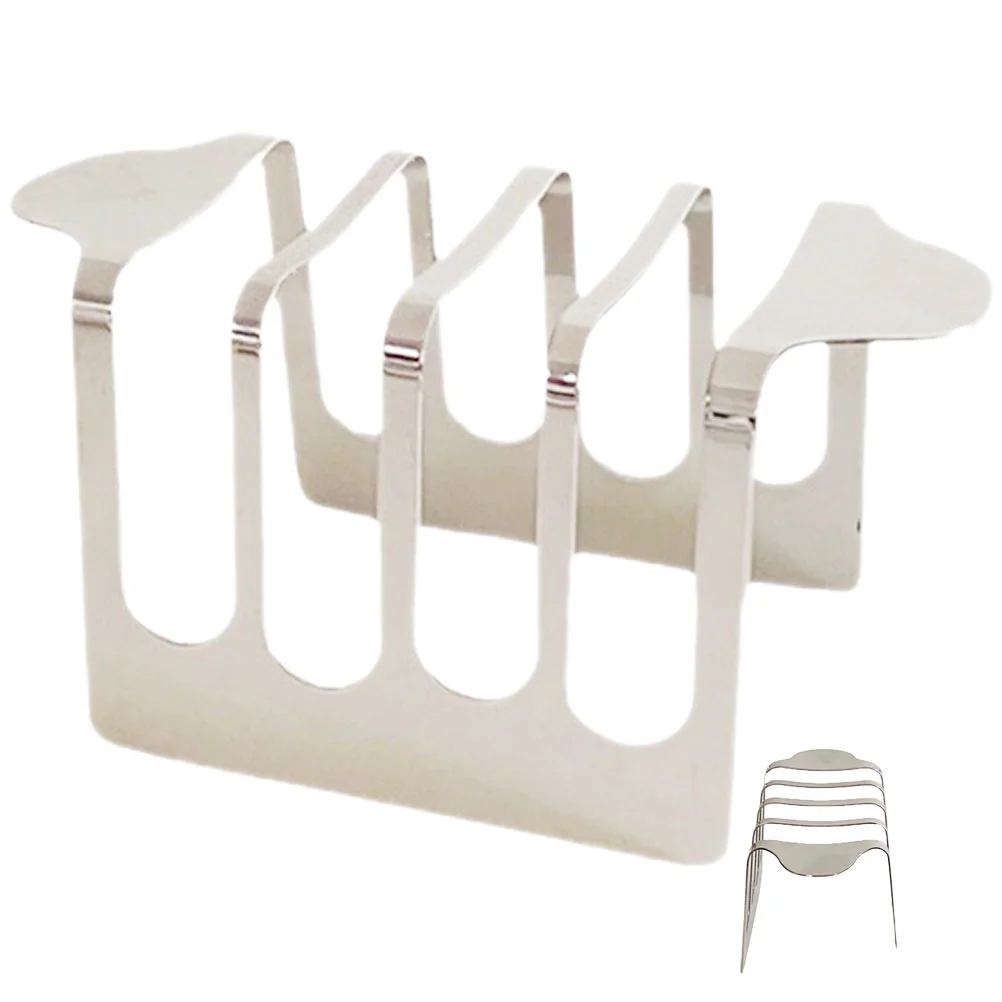 

Ornament Display Stand Kitchen Bread Rack Sandwich Household Reusable Toast Storage Silver Desktop Daily Holder