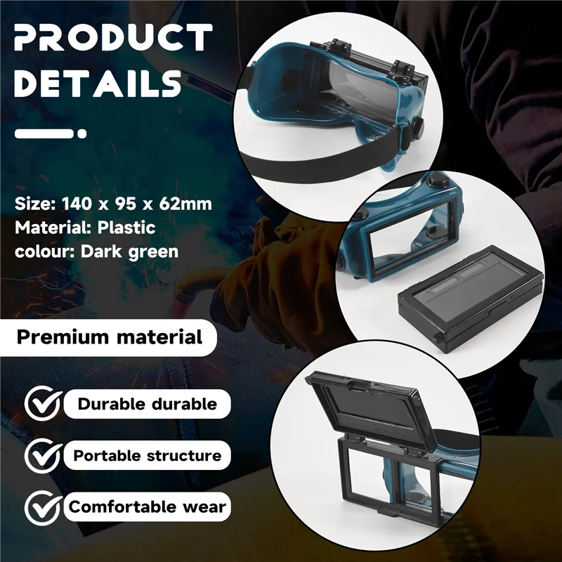 

ABHB-Auto Darkening Welder Welding Eyes Goggles Glasses Helmet Mask Eyeshade Patch Eyes Workplace Goggles (Dark Green)