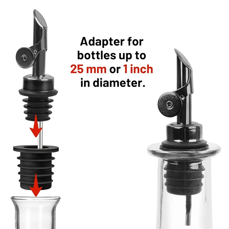 

A7THK-Liquor Pour Spout For Bottles, Hygienic Quick Bottle Pourer With Adapters For Large Neck Bottles, Auto-Open/Close