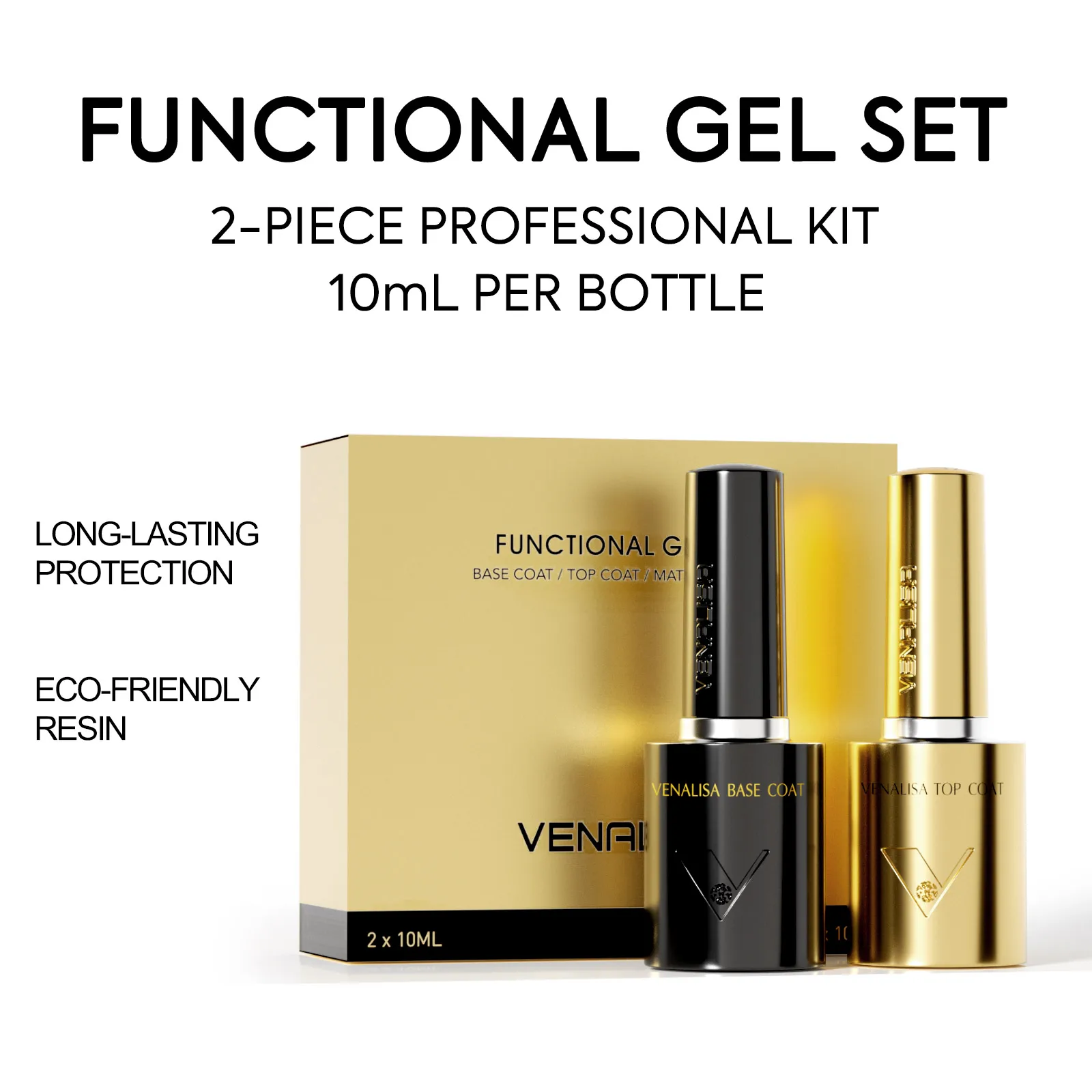 VENALISA Nagel-Gel-Lack 10ml HEMA/TPO-frei Funktionelles Gel Endschritt Ultra-Glänzender Diamant Langanhaltender Überlack Basis Matt Lack – Detail 4