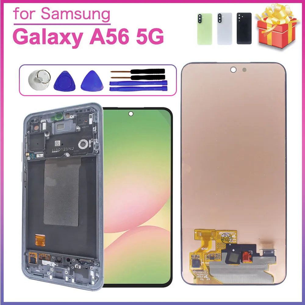 Super AMOLED LCD for Samsung Galaxy A56 5G LCD Display Touch Screen Digitizer Assembly for Samsung A56 5G A566V A566B A566E
