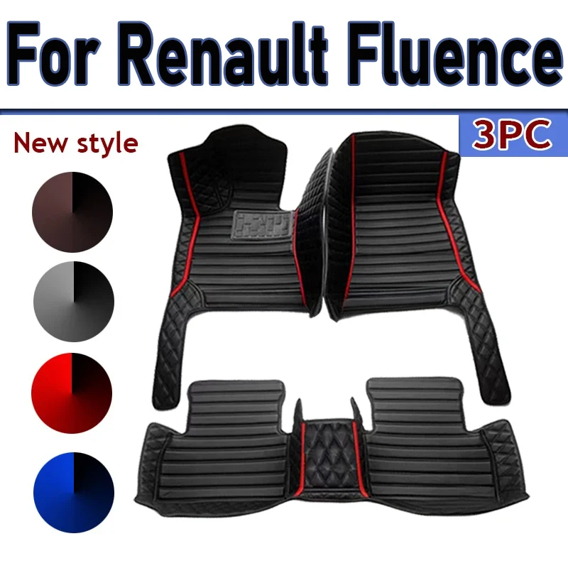 

Custom Automotive Car Floor Mats For Renault Fluence 2011 2012 2013 2014 2014 Luxury Leather Men Women Car Mats Full Coverage