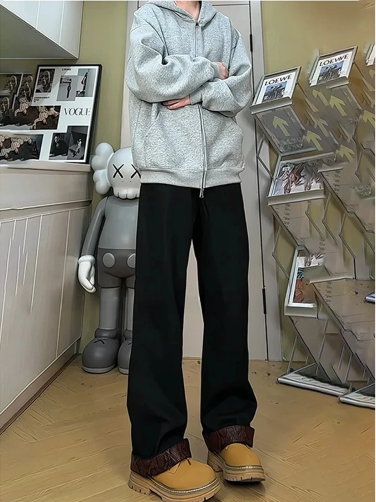 

Мужские рабочие брюки Bla Snake Year Limited Edition: весенне-осенние, прямые, из драпированного денима, премиум-класса, повседневные