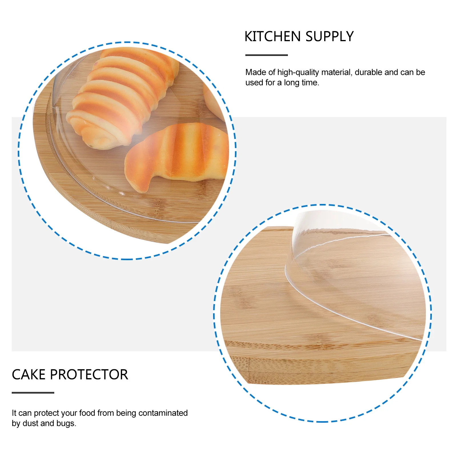 

1 Set Acrylic Food Cover Round Transparent Cake Protector For Desserts Snacks Kitchen Dining Table Storage Household Use Clear