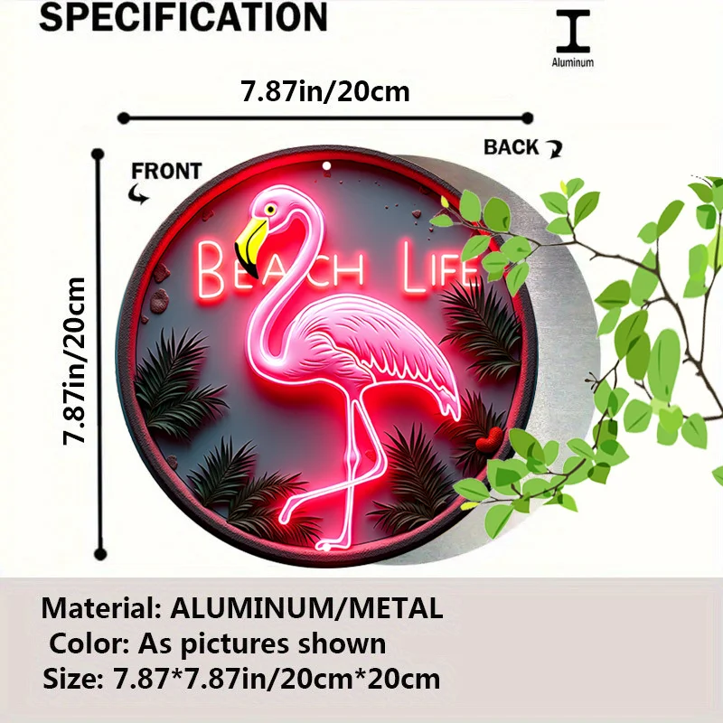 CIFBUY Vintage Flamingo Aluminum Wall Art Waterproof Metal Sign Decor Rustic Home Garage Cafe Room Decoration