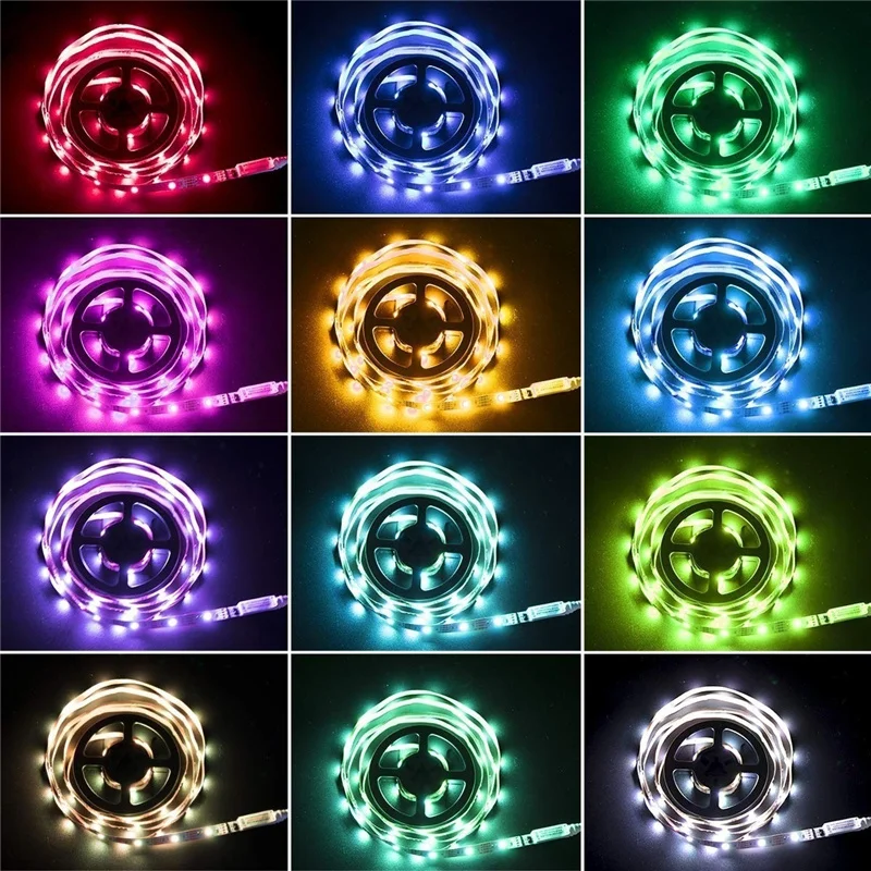 TUYA LED Strip Lights,18/30/60 LEDs/M RGB LED Lights With 44Keys Remote Control Flexible LED Night Lighting for Home Room Décor