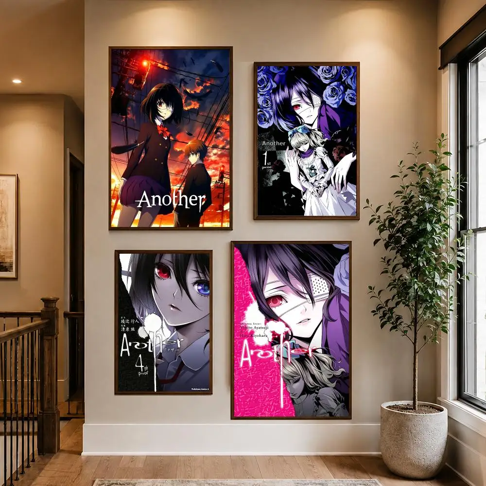 Mei Misaki Another Horror Anime HD Waterproof PP Self-Adhesive Removable Wall Art Poster for Bedroom Cafe Gym Home Decor Gift
