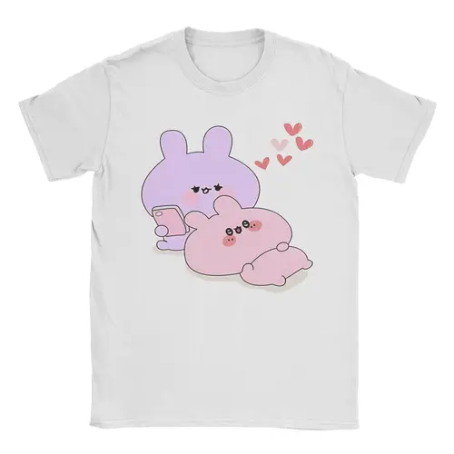 Imagen 1 del producto Asamimichaan lindo Asamimi Rosa enfriando con camisetas azules Camiseta de algodón de moda camisetas de cuello redondo ropa de manga corta de talla grande