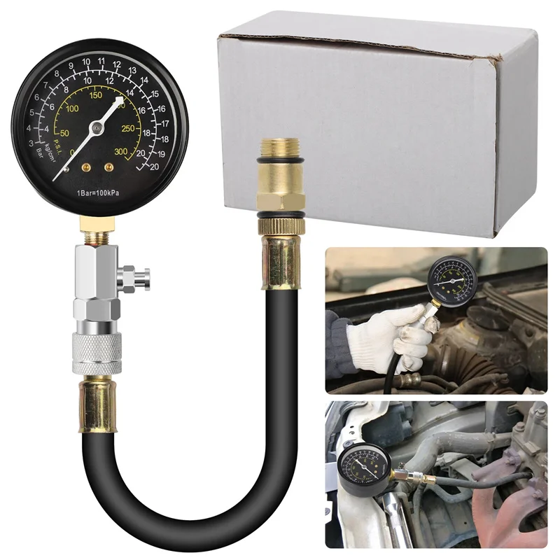 

1 шт. комплект тестера сжатия цилиндров двигателя 0-300PSI манометр проверить инструмент инструмент для ремонта автомобиля