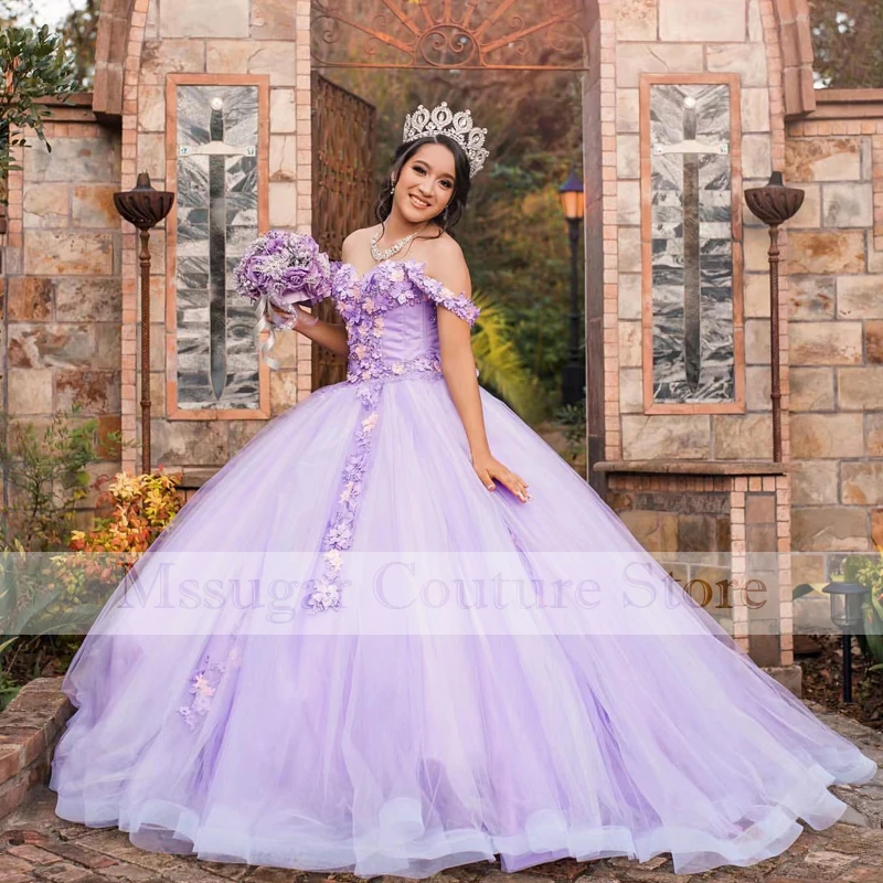 2022 Paars Prachtige Quinceanera Jurken Sweetheart Applique Baljurk Custom Made Платье На Выпускной