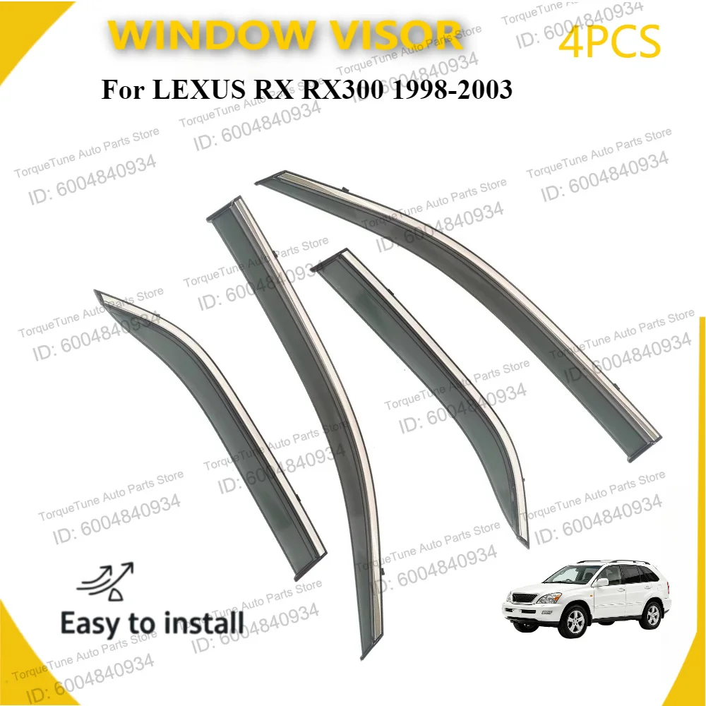 Durable Smoke Tinted Window Visor for Lexus RX300 1998-2003 - 4Pcs Side Wind Deflector Rain Sun Guard Car Accessories