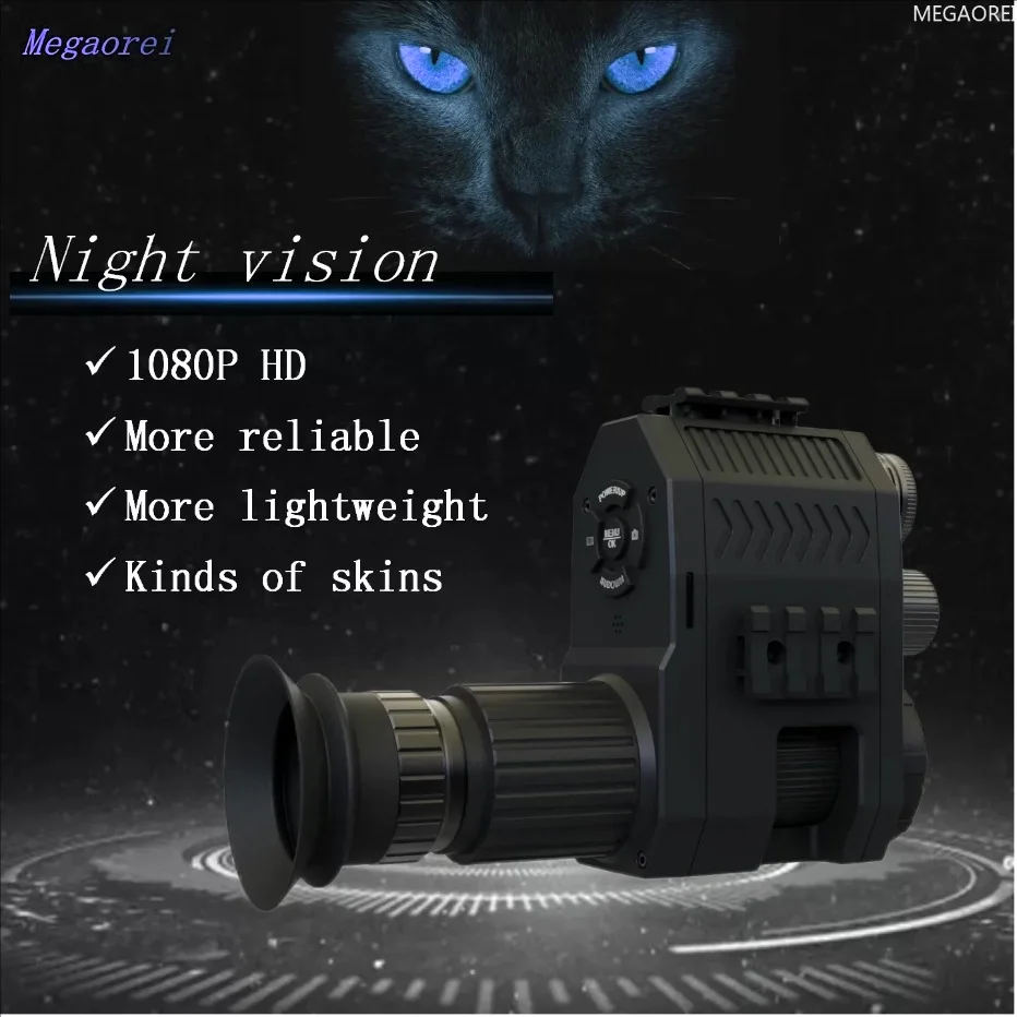 

2024 New NKk007 New Megaorei Laser Infrared Night Vision for Hunting with 1080P Screen and Monocular Lens