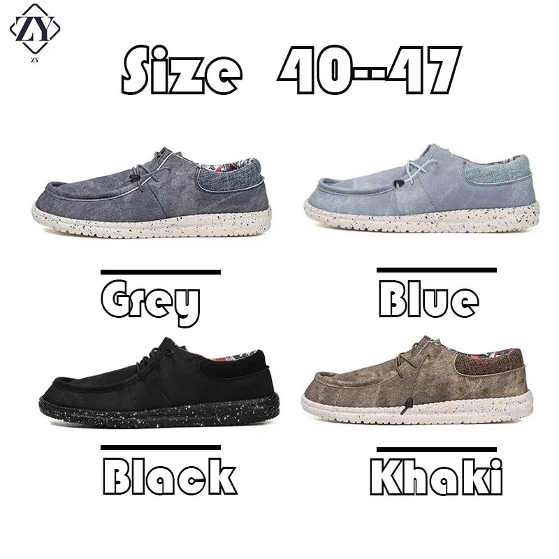 New Casual Slip-on Canvas Shoes For Men Fashion Blue Lightweight Men's Trendy Flat Comfortable Breathable Men Sneaker ventilate