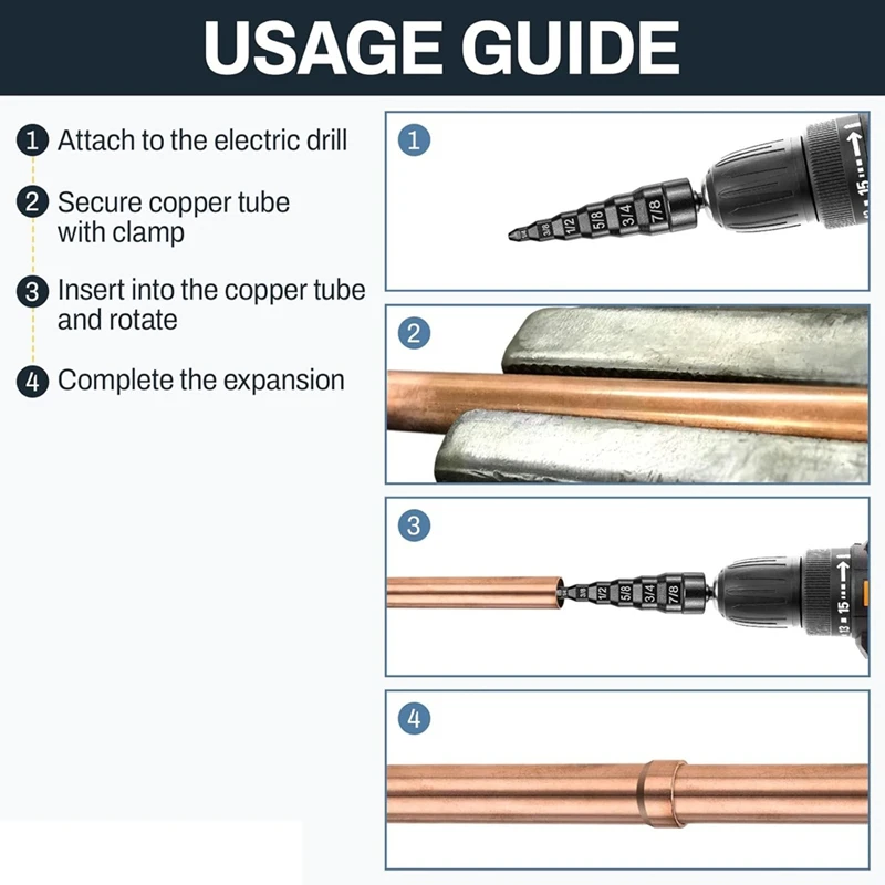 AFBC 6-In-1 Copper Pipe Expander,For 1/4In, 3/8In, 1/2In, 5/8In, 3/4In,And 7/8In Soft Copper Tubes,For Air Conditioner Repair