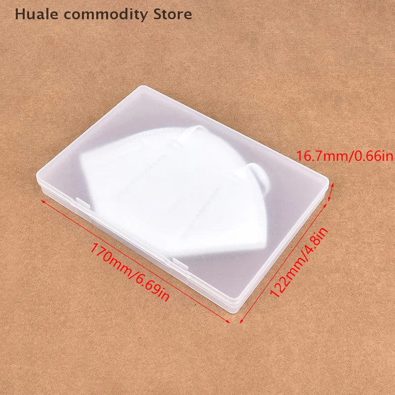 1pc Plastic Transparent Box For Mask Storage Box Large Size Small Accessory Storage Frosted Plastic Box