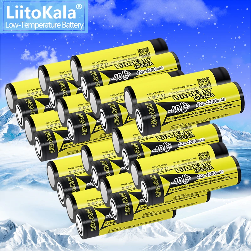 

26PCS LiitoKala Lii-LT42A 3.7V 4200mAh 21700 Battery 42A Power 10C Discharge Ternary Lithium Batteries DIY Electric Bicycle