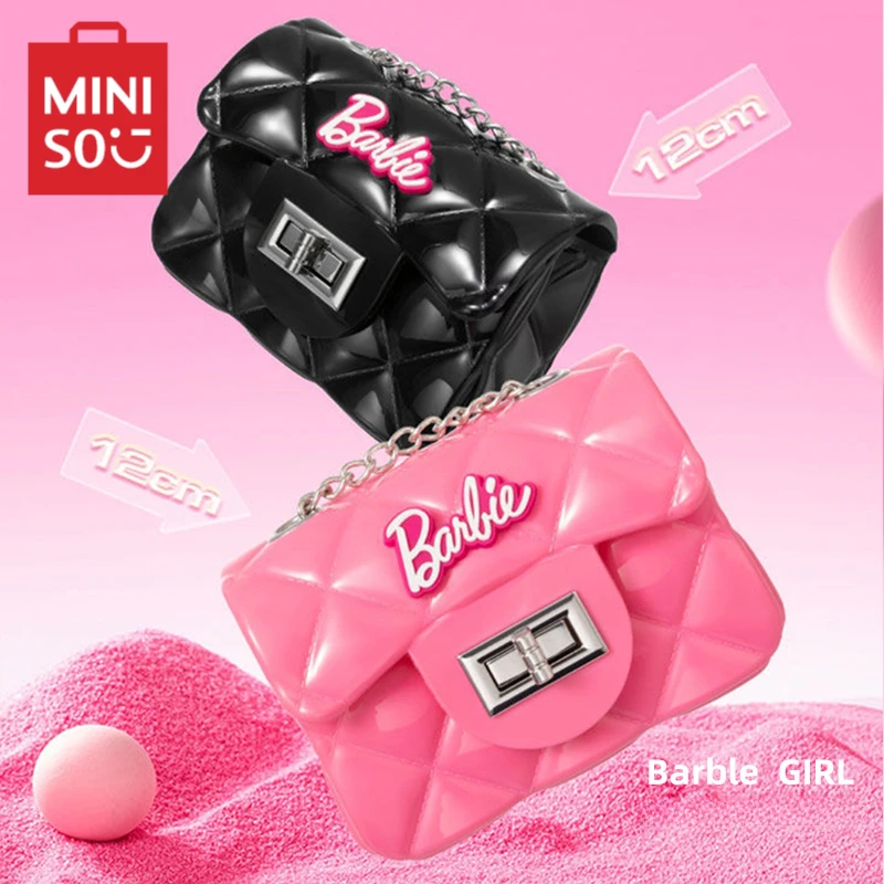 

MINISO Barbie Series Joint Jelly Bag Kawaii Girl Heart Pink Black Trumpet Cartoon Cute Decoration Birthday Gift Anime Peripheral