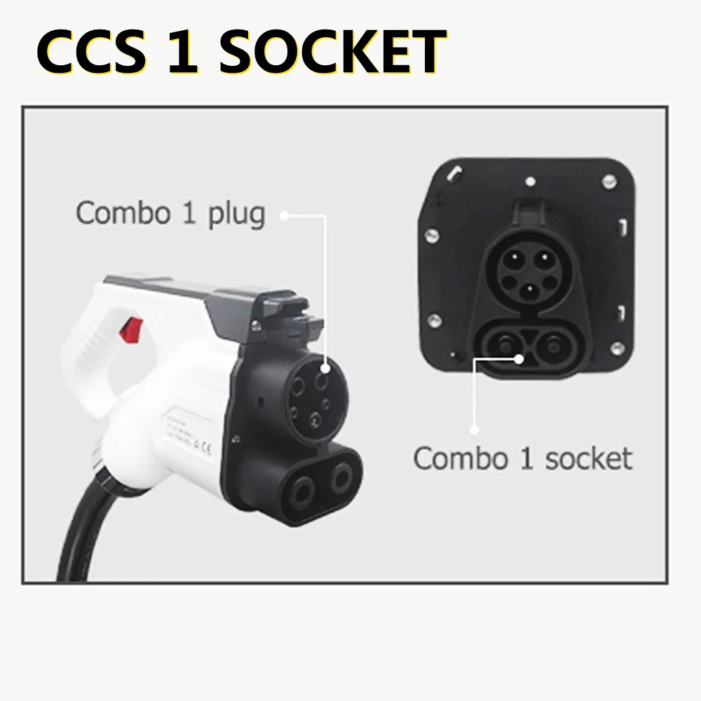 COMBO 1 CCS 1 EV Konektor Charger CCS 1 Soket 150A dengan 1 Meter Kabel EVSE COMBO CCS 1 Soket untuk Aksesoris Mobil Listrik