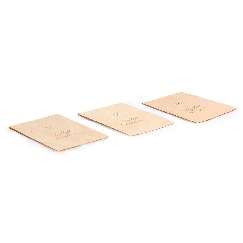 3PCS Maple Wood Guitar Neck Shims Wood Color 0.25/0.5/1 Degree Guitar Neck Shim Set Solid Maple Gasket Guitar Maintenance
