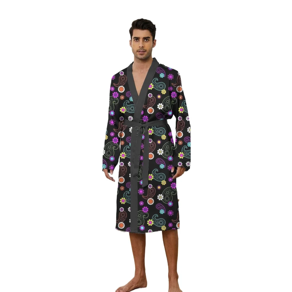 

Men's Robe 2025 Spring Sleepwear Bathrobe Men Printing A Must-have for Leisure and Entertainment Autumn Long Robe Funny Pajamas