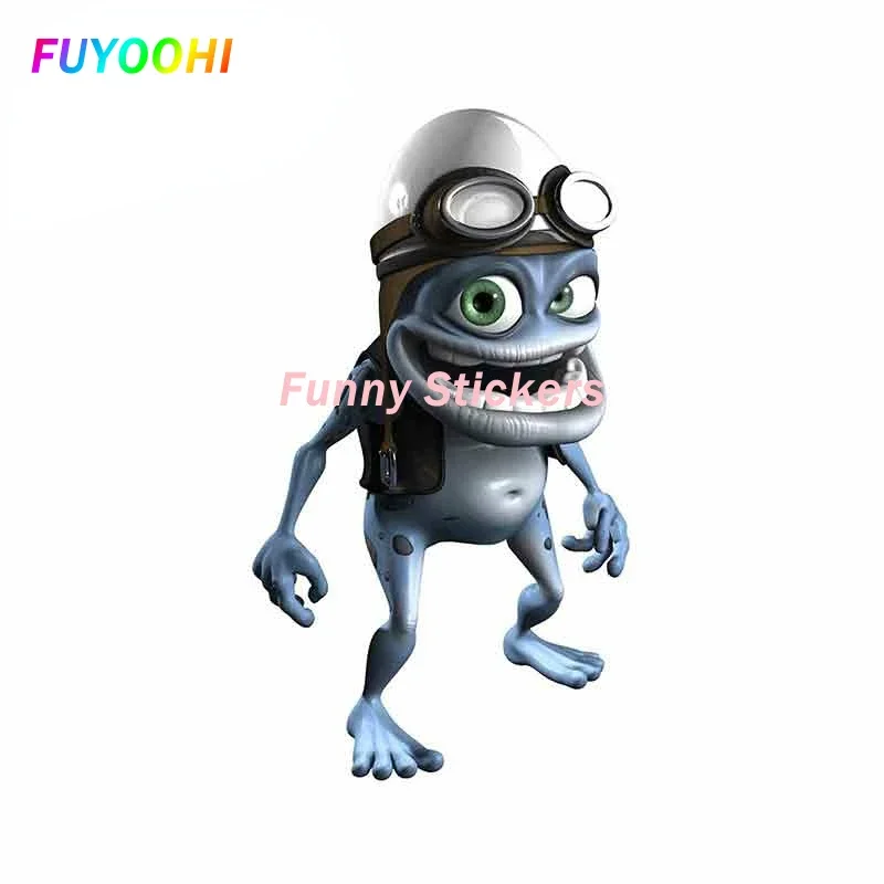 FUYOOHI Play Stickers Funny Cartoon Crazy Frog Modeling Car Stickers PVC RV Auto Motocross Racing Portable Helmet Trunk Decals