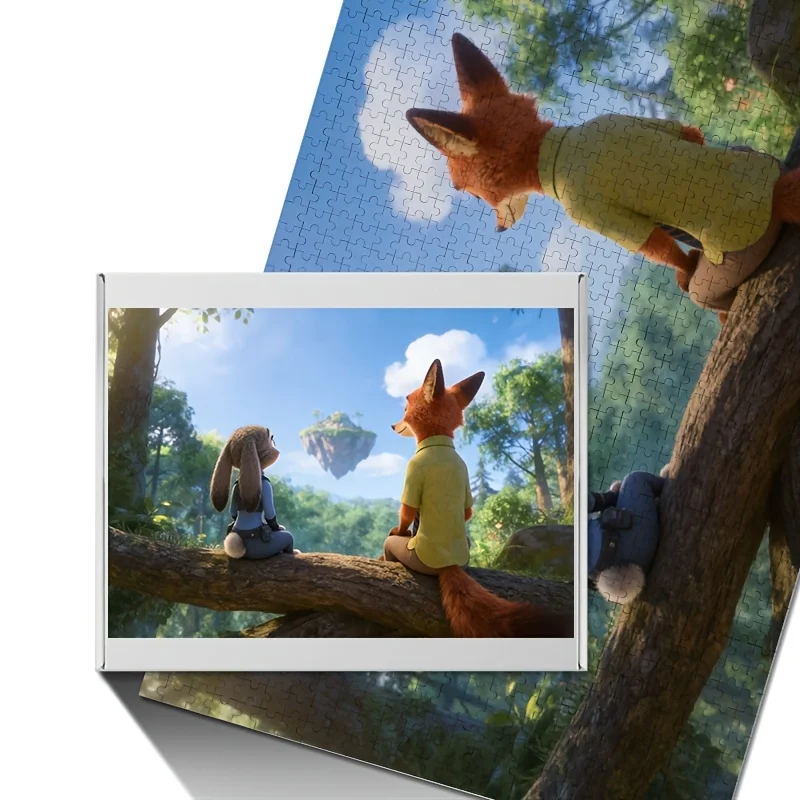 1000 Stück Disney Zootopia Judy Hopps und Nick Wild Poster Puzzle |   Heimdekoration, Brain-Challing-Spiel, ideal für Klassenzimmer, Küche