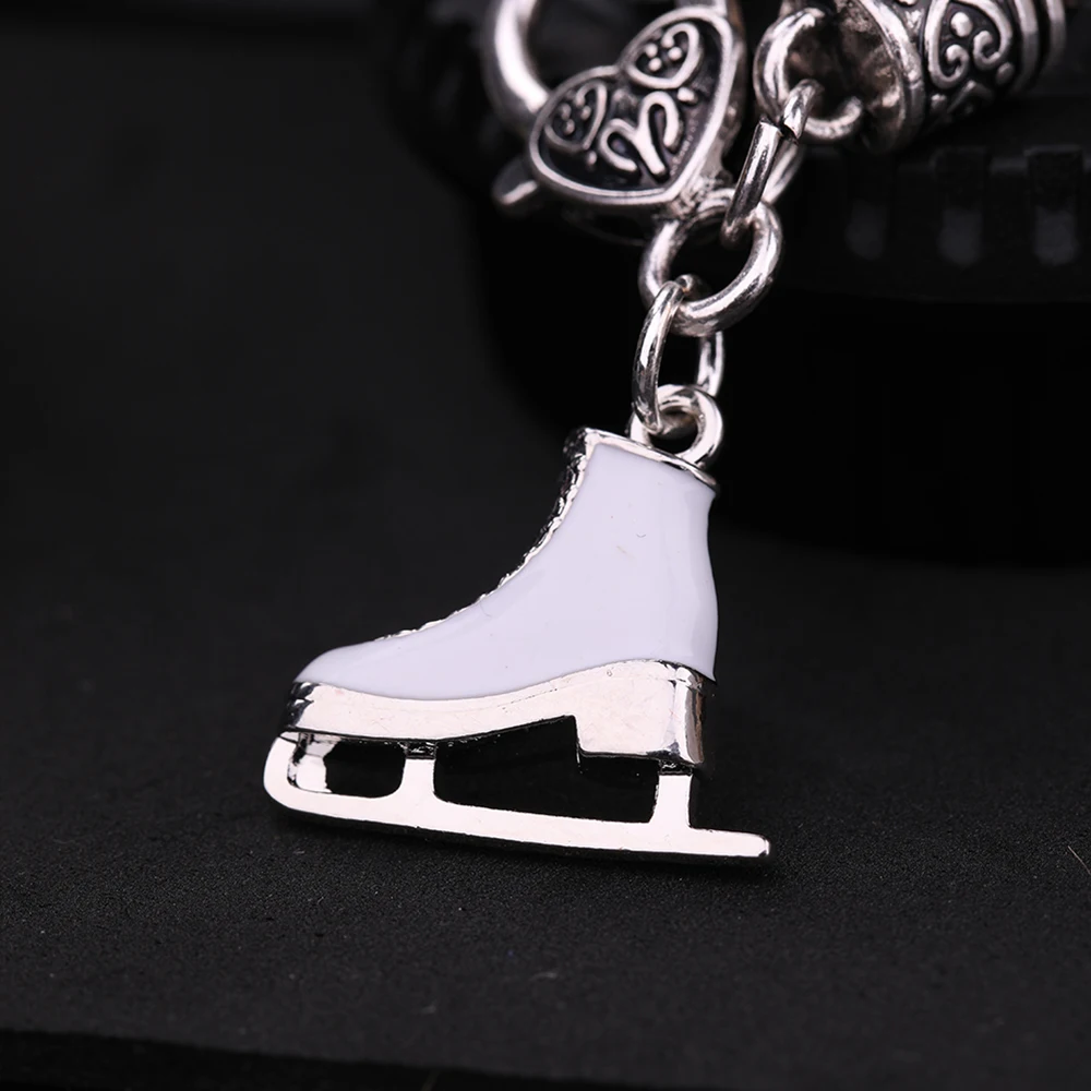 My Shape Skating Shoes Pendant Bracelets for Women Ice Skater Bracelet Sports Figure Skating Crystal Jewelry Gifts Skate Lover