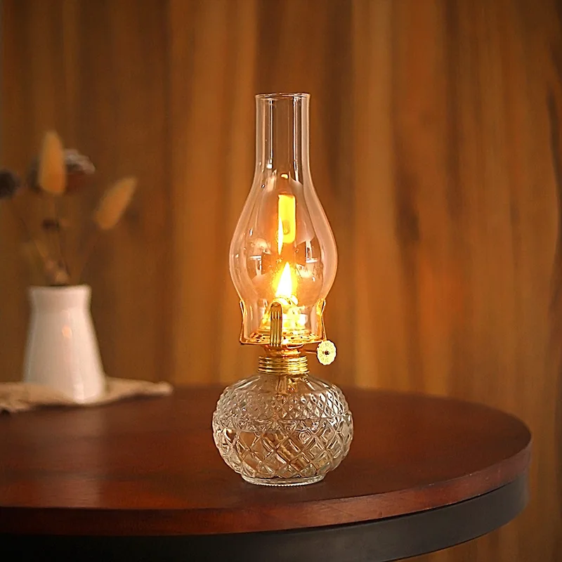 

Small Pineapple Glass Kerosene Lamp Home Decoration Retro Butter Lamp Creative Indoor and Outdoor Atmosphere Lamp Candlestick