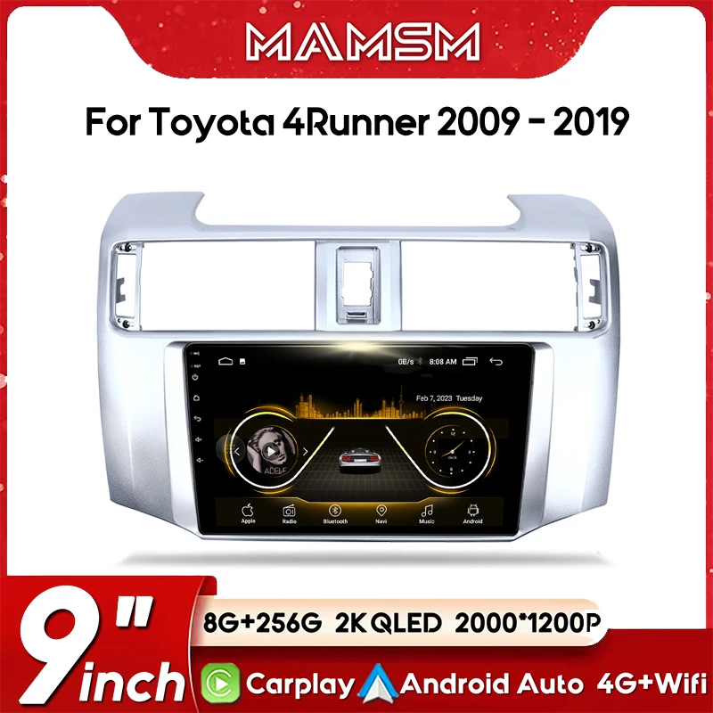 

Автомобильный радиоприемник Android 13 для Toyota 4Runner 2009-2019 4-бегущий мультимедийный видеоплеер GPS Navi Стерео 4G WIFI Carplay Auto 2din