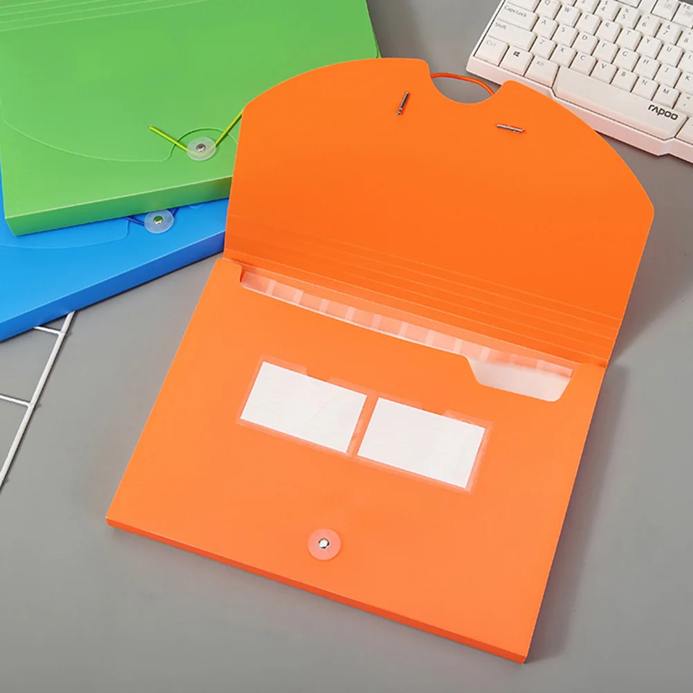 Document Folder Large Capacity Storage Bag Portable Office File Pouch Efficient Orange File Folder Documents Organizer Envelope
