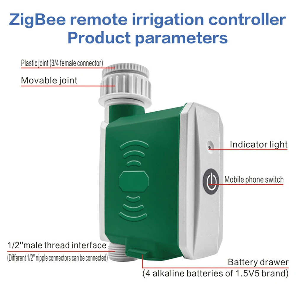 Tuya ZigBee Watering Timer Drip Irrigation Controller Automatic System APP Control Compatible with Amazon Alexa and Google