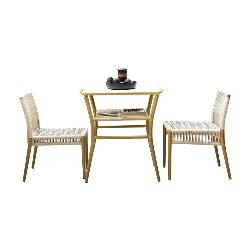 

YY Three-Piece Simple Casual Small Apartment Home Rope Table and Chair Combination